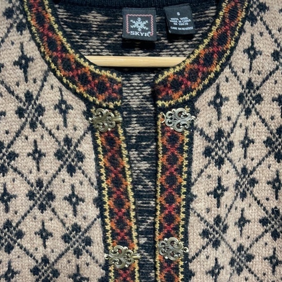 VINTAGE 100% WOOL Skyr Textile Pattern Jacket - Picture 5 of 12